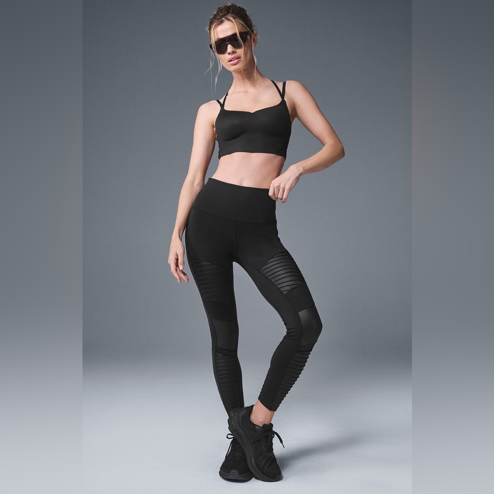NWOT Alo Yoga Black Moto Leggings Size M